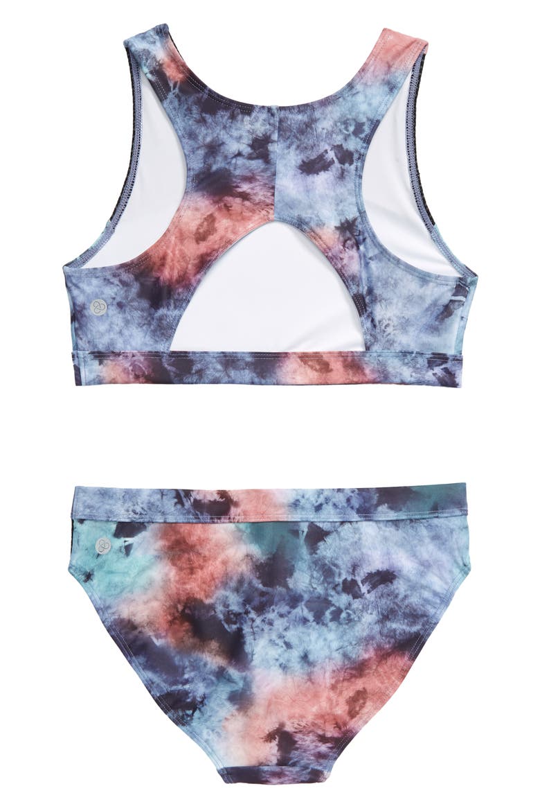 Two-Piece Swimsuit, Alternate, color, TEAL ARCTIC ROZZY TIE DYE