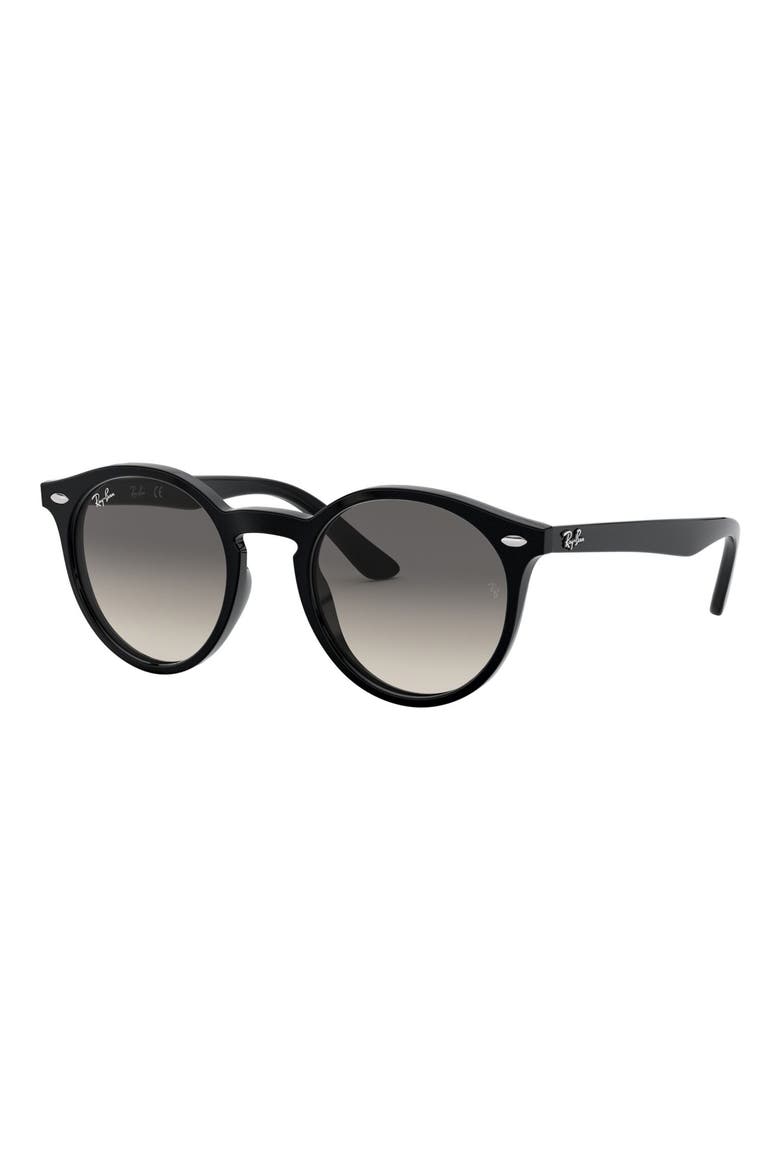 Junior 44mm Round Sunglasses, Alternate, color, BLACK