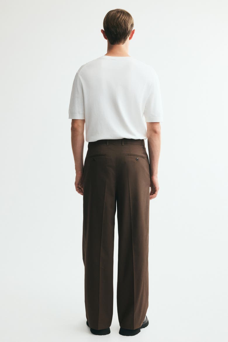 Loose Fit Tailored Trousers, Alternate, color, Dark khaki green