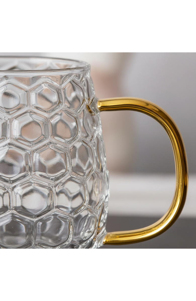 tag Honeycomb Glass Mug Yellow Glass Everyday, Alternate, color, Yellow