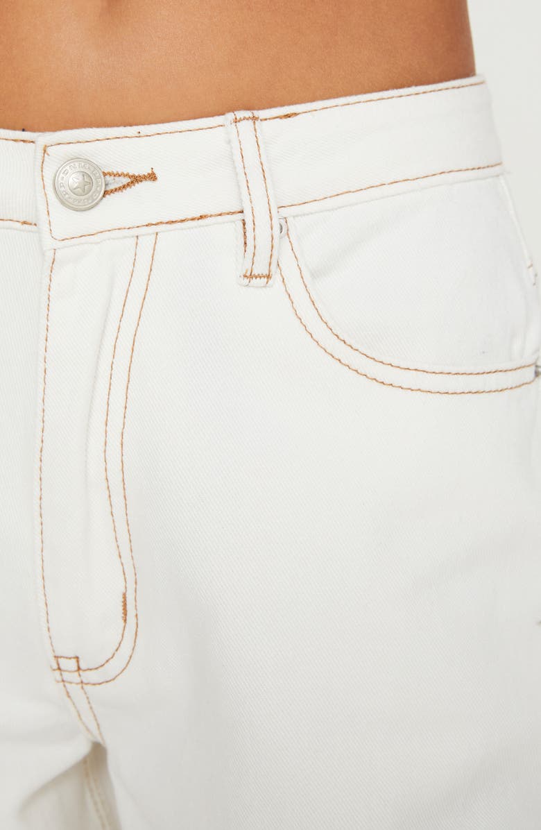 Princess Polly Naylor Mid Rise Wide Leg Jeans, Alternate, color, Cream