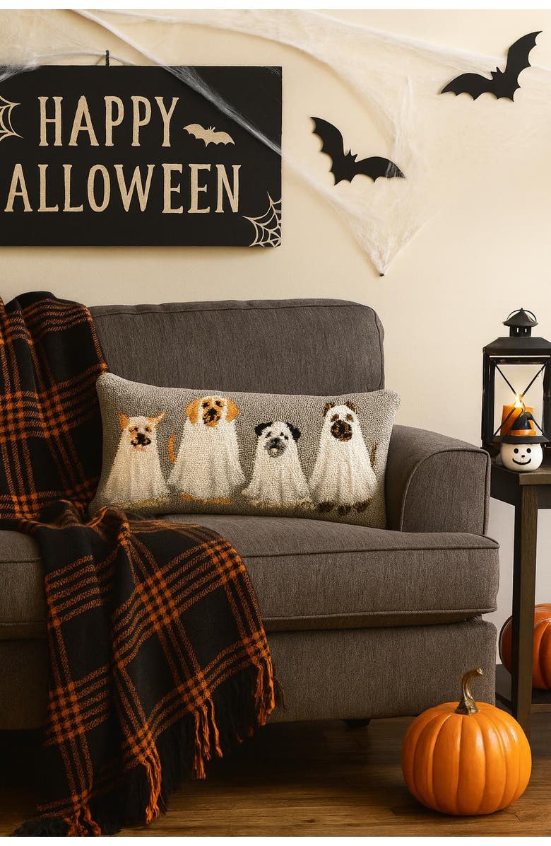 C&F Home Ghost Pets Throw Pillows, Alternate, color, Black