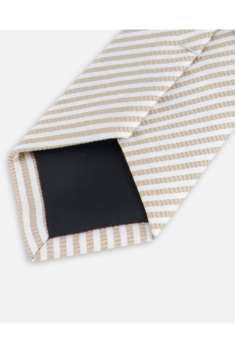 Boy's Neck Tie Light Taupe Striped, Alternate, color, Light Taupe Striped