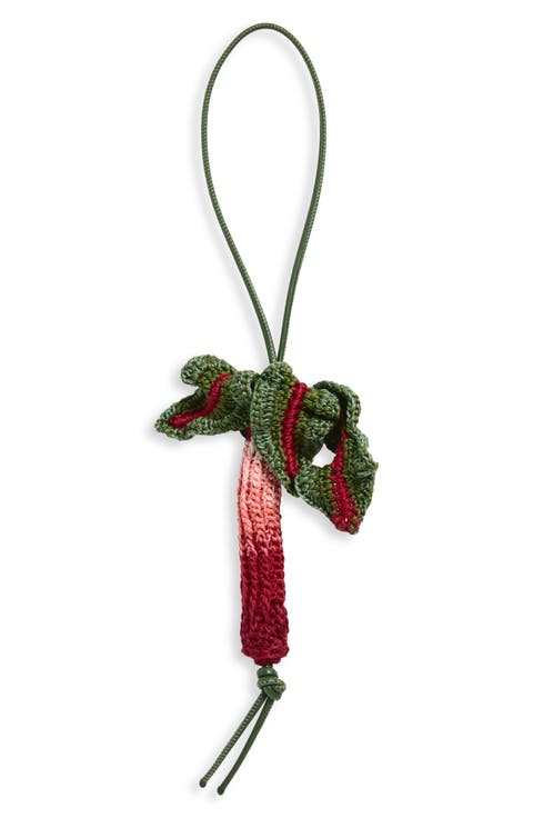 Crocheted Rhubarb Bag Charm