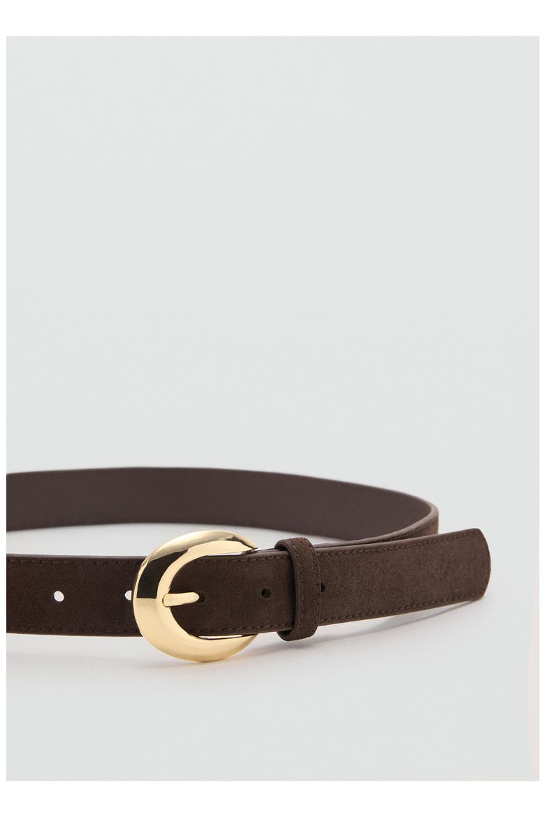 Oval Buckle Suede Belt, Alternate, color, CHOCOLATE