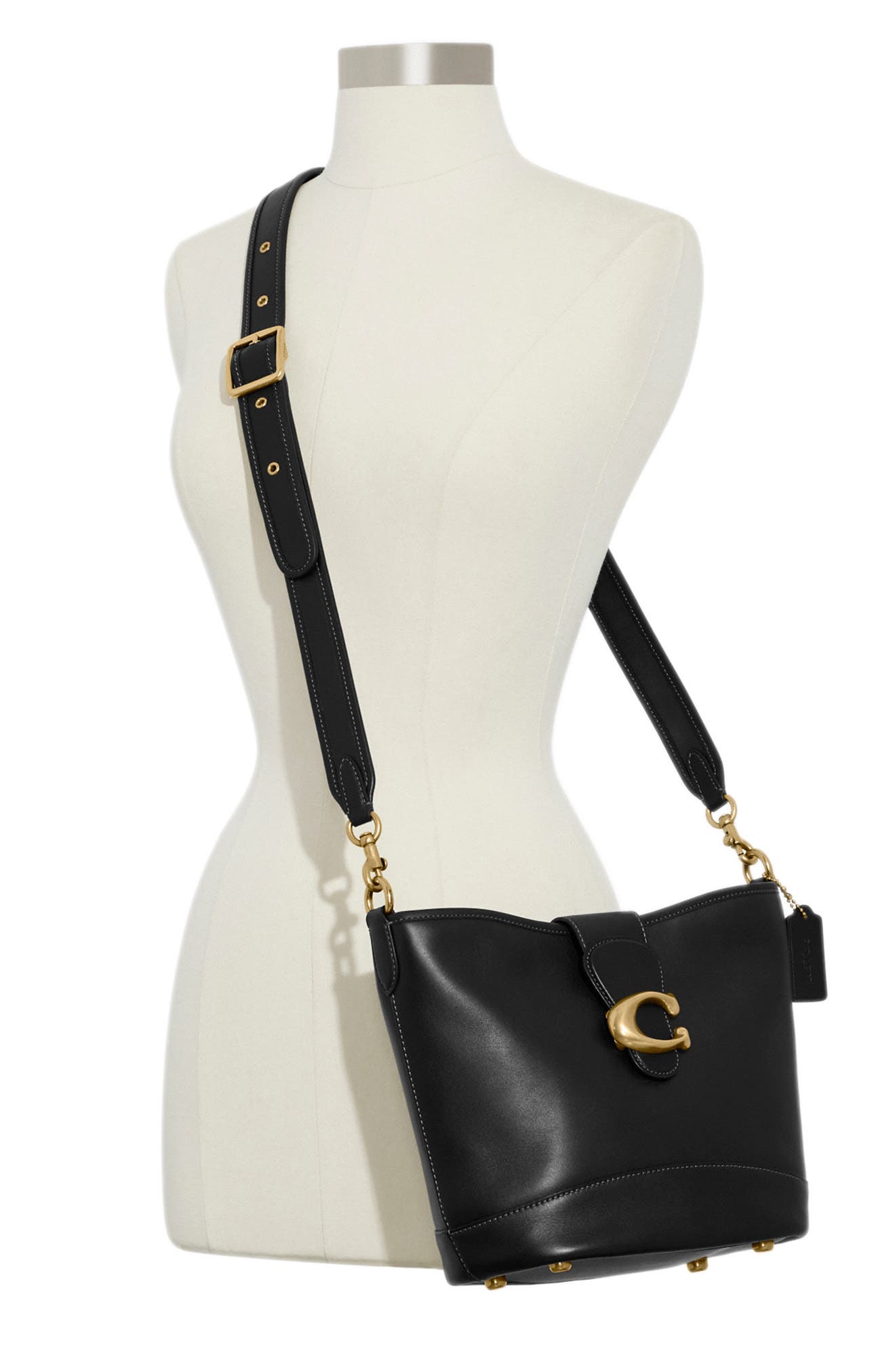 COACH Tabby Leather Bucket Bag, Alternate, color, 