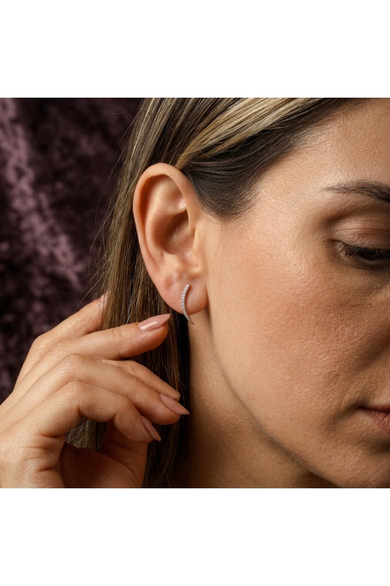 Sterling Silver Fishbone Earrings, Alternate, color, Silver