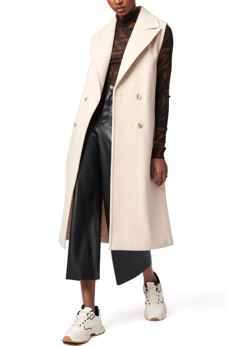 Belted Long Vest, Alternate, color, OATMEAL