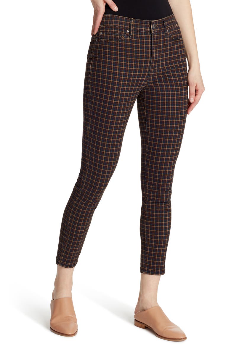 High Waist Skinny Ankle Jeans, Main, color, KYLA PLAID