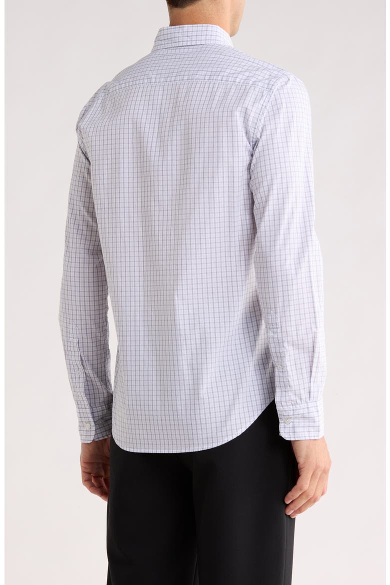 Earhart Tattersall Slim Fit Button Front Shirt, Alternate, color, WHITE/ NAVY/ LAVENDER