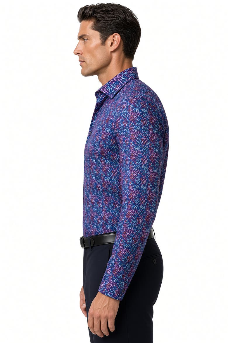 Bitto Print Button-Up Long Sleeve Shirt, Alternate, color, White Multicolor