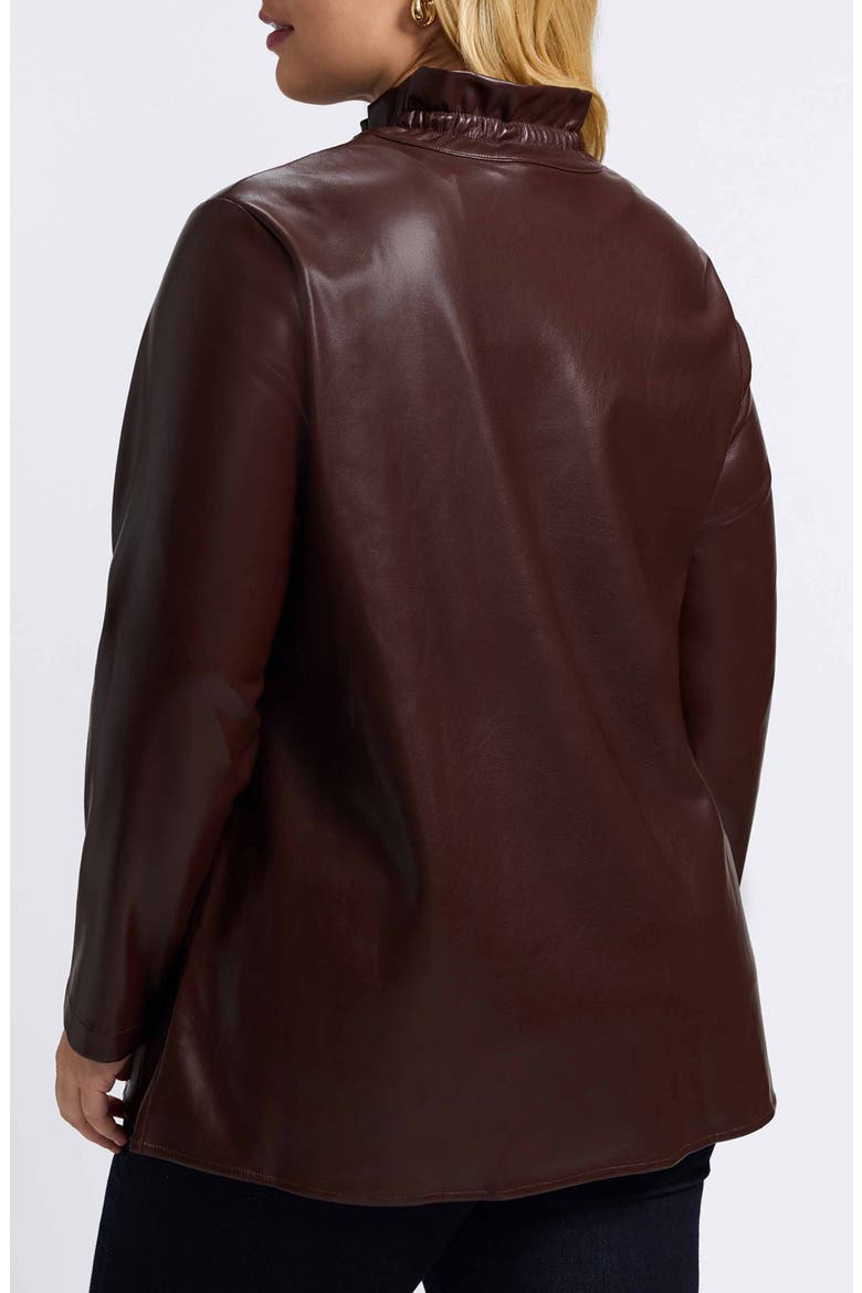 Carolina Faux Leather Button-Up Shirt Jacket, Alternate, color, CHICORY COFFEE