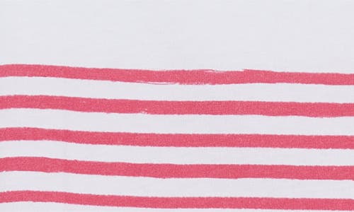 Balmain Marinière Stripe Crop Logo T-shirt In Pink