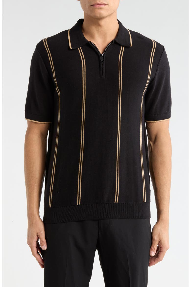 DENIM AND FLOWER Quarter Zip Knit Polo (Men) | Nordstromrack