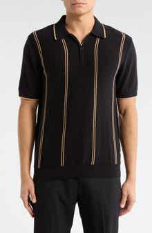 DENIM AND FLOWER Quarter Zip Knit Polo