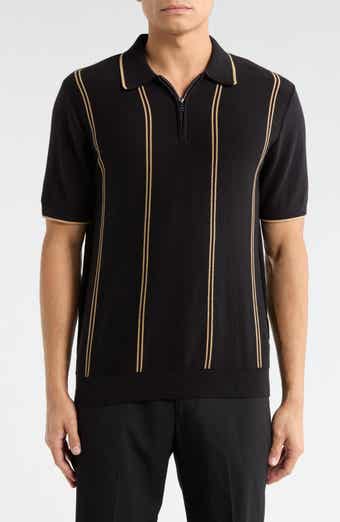 DENIM AND FLOWER Quarter Zip Knit Polo