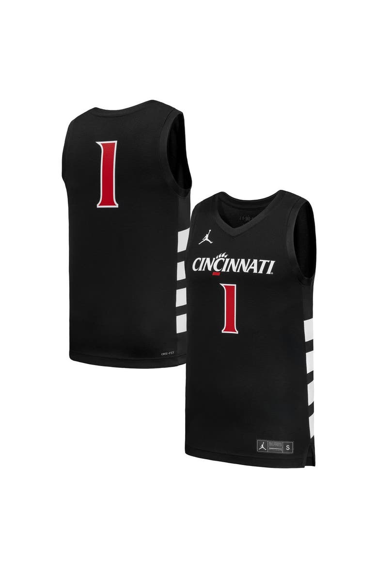 Men's Nike #1 Black Cincinnati Bearcats Replica Basketball Jersey, Main, color, Black