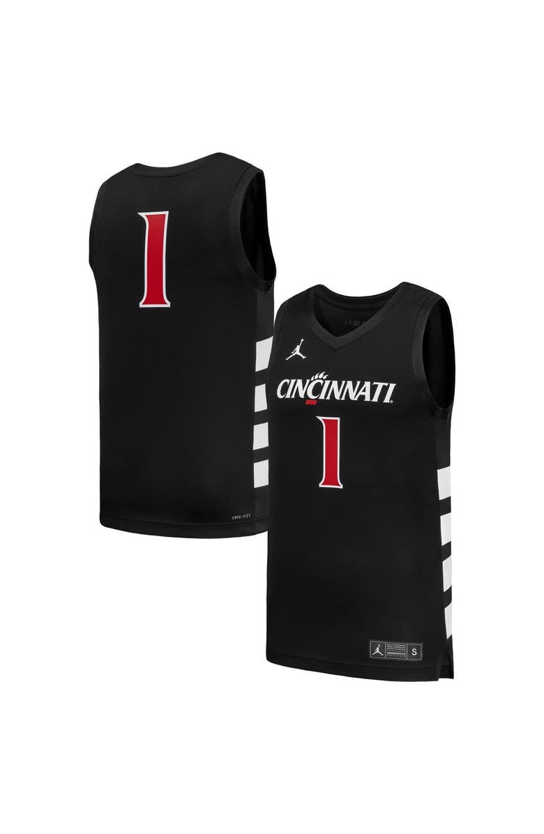 Nike Men's Nike #1 Black Cincinnati Bearcats Replica Basketball Jersey, Main, color, Black