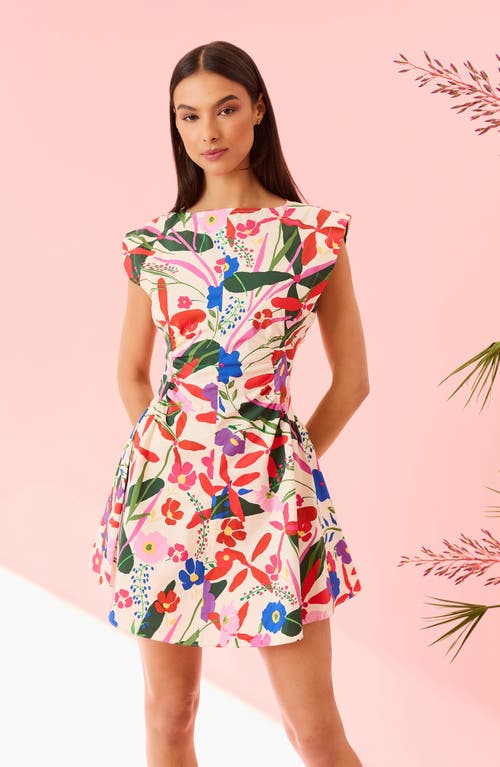 Donna Morgan For Maggy Floral Cap Sleeve Fit & Flare Minidress