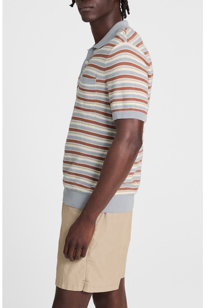 Cotton & Linen Sweater Polo, Alternate, color, SOLSTICE