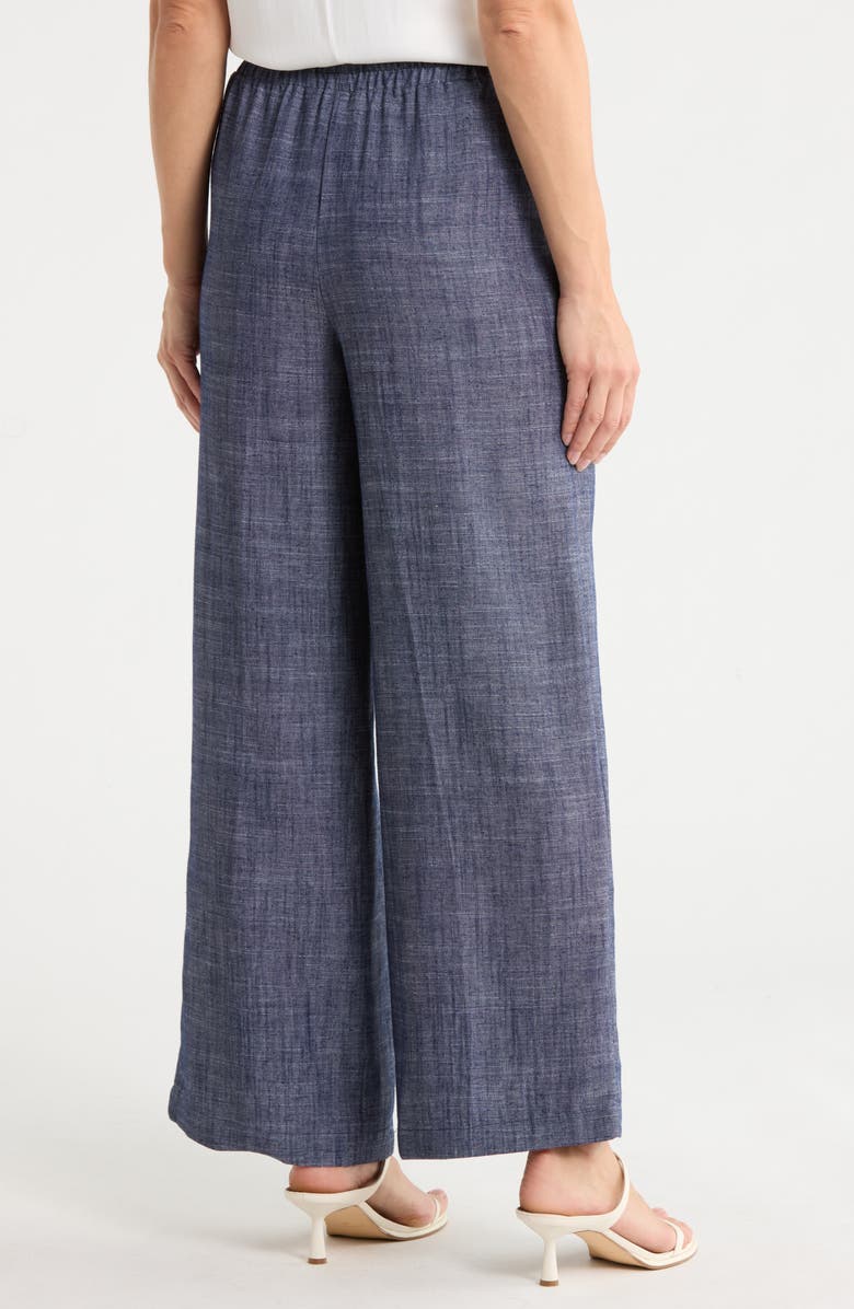 Ellen Tracy Wide Leg Chambray Pants, Alternate, color, Chambray Blue