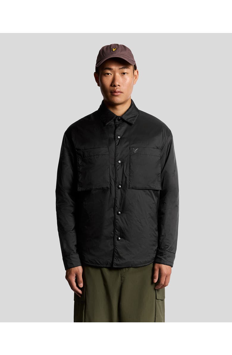 Lyle & Scott Long Sleeve Collared Insulated Overshirt, Main, color, Jet Black