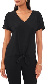Chaus Tie Front V-Neck Top