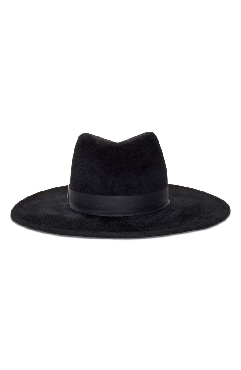 Gigi Burris Millinery Jeanne Velour Felt Fedora, Alternate, color, Black