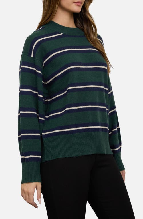 Blu Pepper Stripe Crew Sweater In Multi