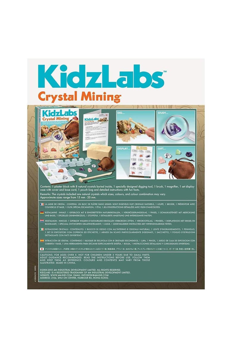 Kidzlabs Crystal Mining Kit Diy Geology Dig, Alternate, color, Multicolored