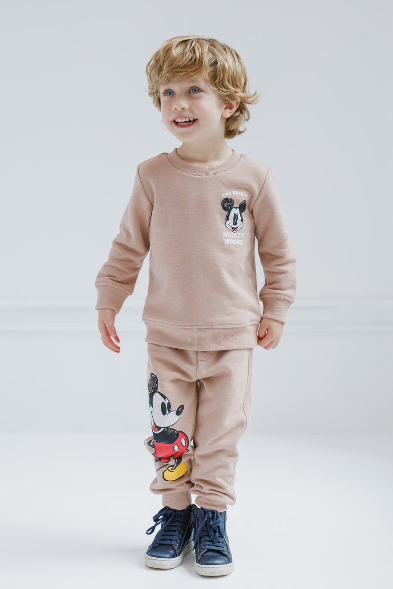 Mickey Mouse Fleece 2-Piece Sweatshirt and Pants Set, Alternate, color, Brown Mickey Mouse