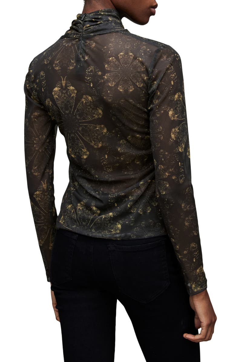AllSaints Tia Gloria Long Sleeve Mesh Top, Alternate, color, 