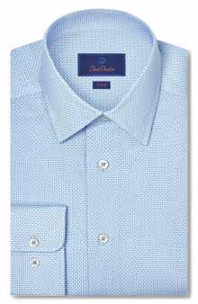 Trim Fit Geometric Stretch Cotton Dress Shirt