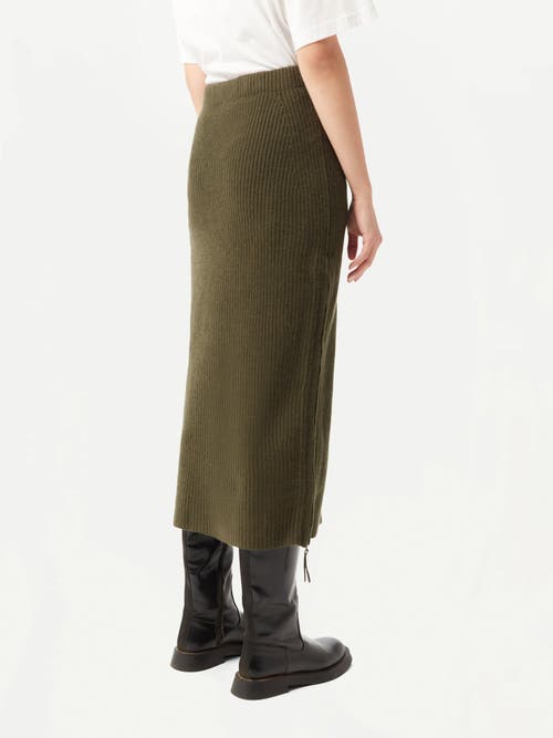 Gobi Mongolian Cashmere Cashmere Skirt With Zip In Green