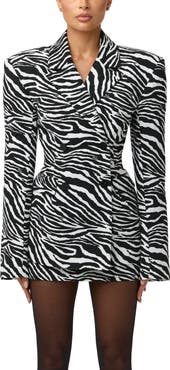 Naked Wardrobe Jacquard Double Breasted Blazer