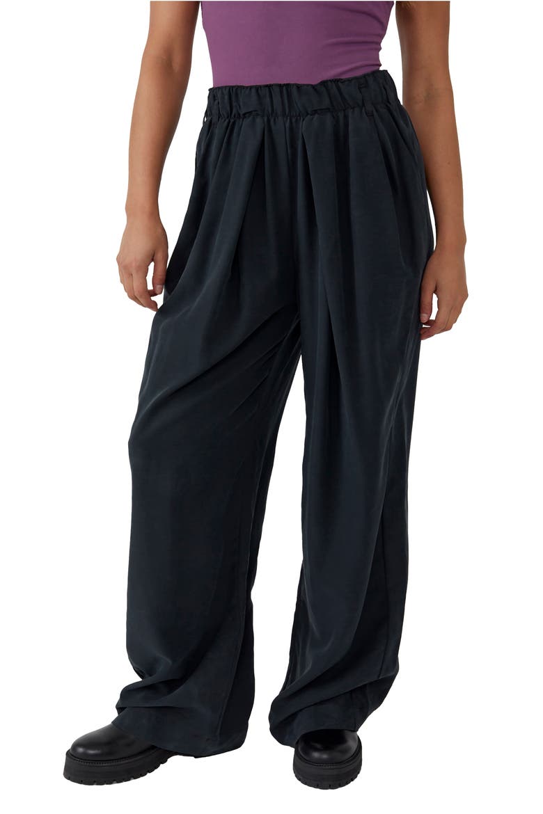 Nothin' to Say Elastic Waist Pants, Main, color, BLACK