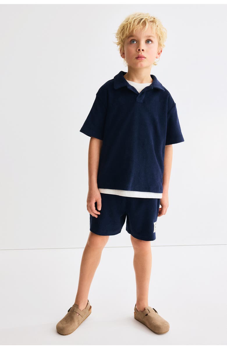 H&M 2-piece Velour Set, Alternate, color, Navy Blue