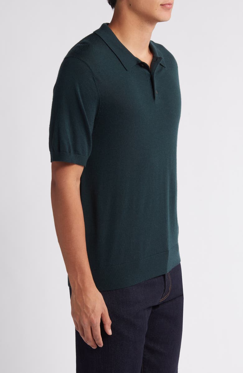 Vince Short Sleeve Merino Wool Polo Sweater, Alternate, color,