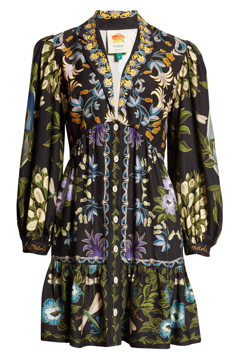 Black Winter Garden Long Sleeve Shirtdress, Alternate, color, WINTER GARDEN BLACK