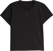 Alexander Wang Puff Logo Shrunken Cotton Jersey T-Shirt