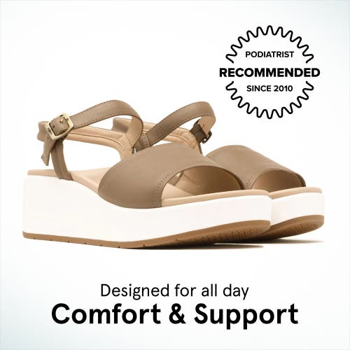 Abeo Solstice Buckle Sandal In Fossil Leather - Regular