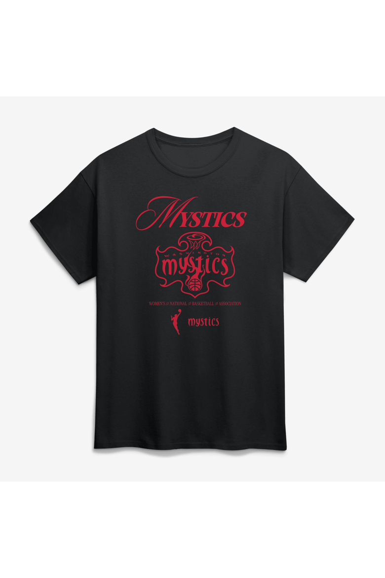 Unisex Logo Athletic Black Washington Mystics In Motion T-Shirt, Main, color, Black