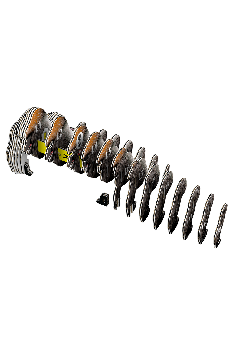 Gorilla 3D Puzzle, Alternate, color, No Color