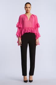 BCBGMAXAZRIA Ruffle Swing Top