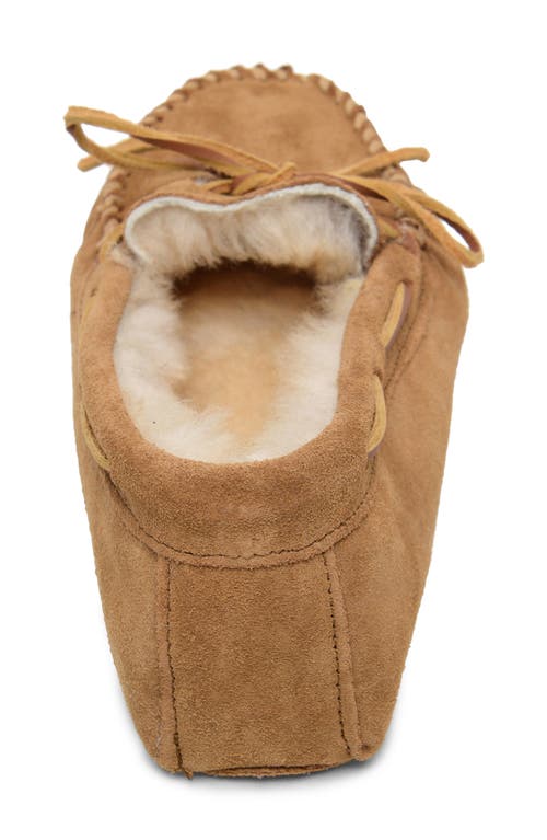 Minnetonka Genuine Sheepskin Lined Soft Sole Slipper In Brown