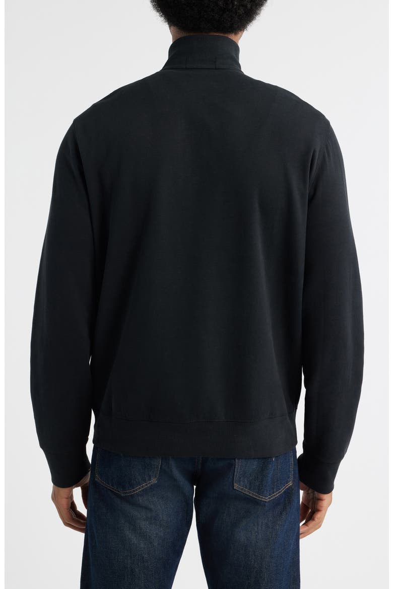 Cotton Blend Quarter Zip Pullover, Alternate, color, POLO BLACK