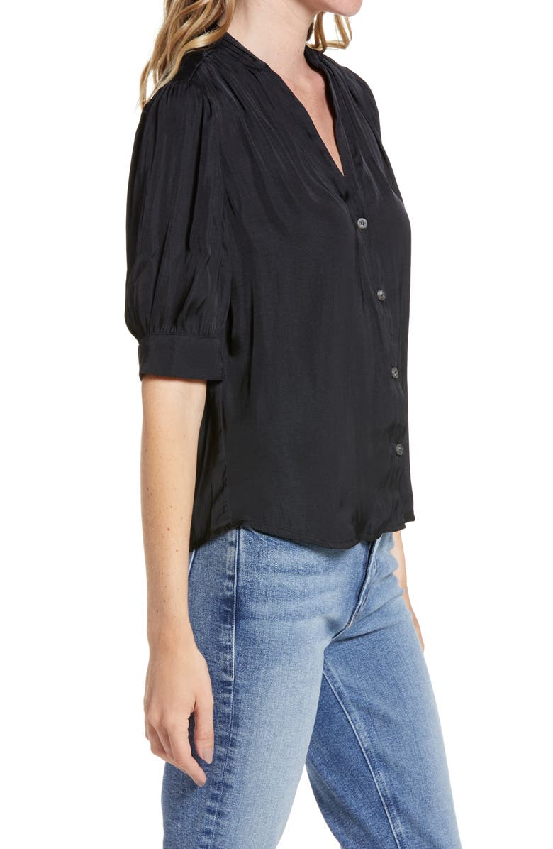 Treasure & Bond V-Neck Button-Up Blouse, Alternate, color, 