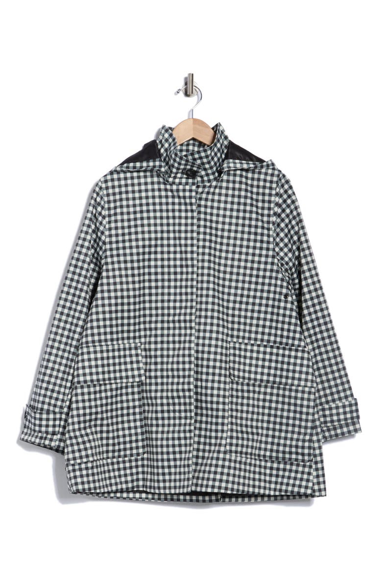 Recycled Polyester Rain Coat, Alternate, color, BLACK/WHITE