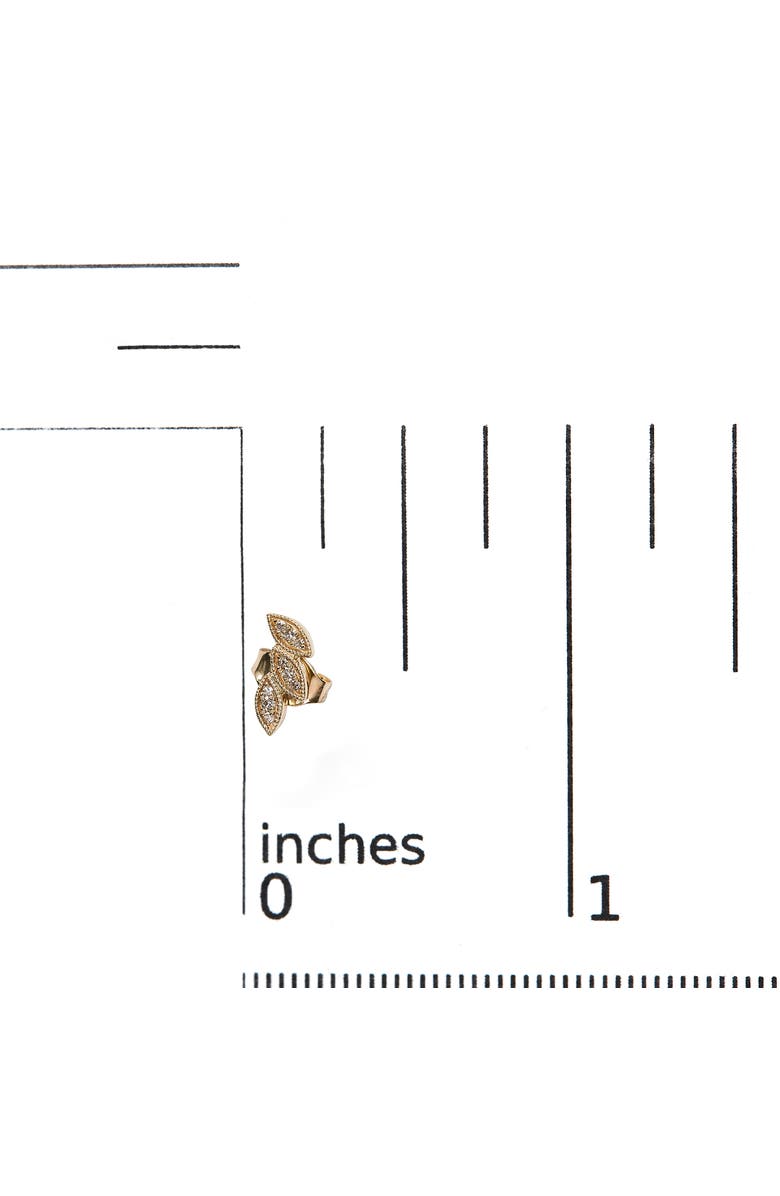 Haus of Brilliance 10K Yellow Gold 1/10 Cttw Diamond Triple Leaf Stud Earring, Alternate, color, Yellow