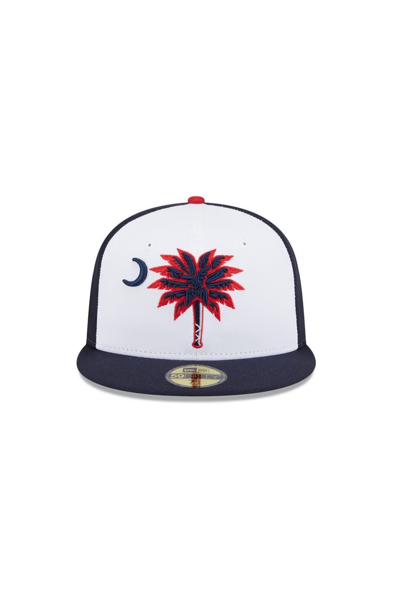 Men's New Era  Navy Myrtle Beach Pelicans Theme Nights 59FIFTY Fitted Hat, Alternate, color, Navy